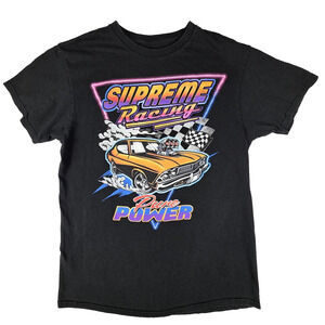 Supreme Racing T-Shirt Mens Medium Black Pure Power Muscle Car Retro Graphic Tee